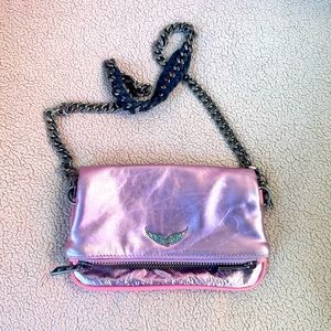 Zadig& Voltaire rock nano clutch / metallic pink